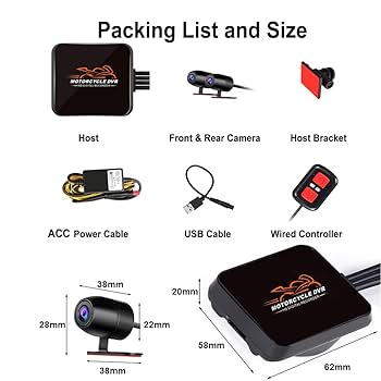 Camera 足 Amazon.com : VSYSTO WiFi Motorcycle Dash Cam, 2 Channels 130